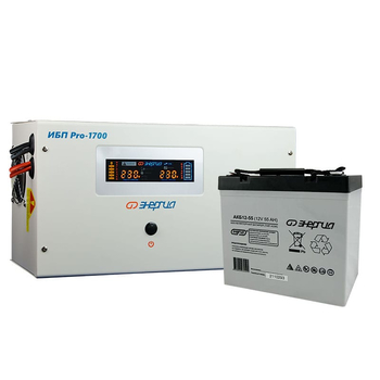 Комплект ИБП Инвертор Энергия ИБП Pro 1700 + Аккумулятор 55 АЧ - ИБП и АКБ - ИБП для котлов - Магазин электрооборудования Проф-Электрик
